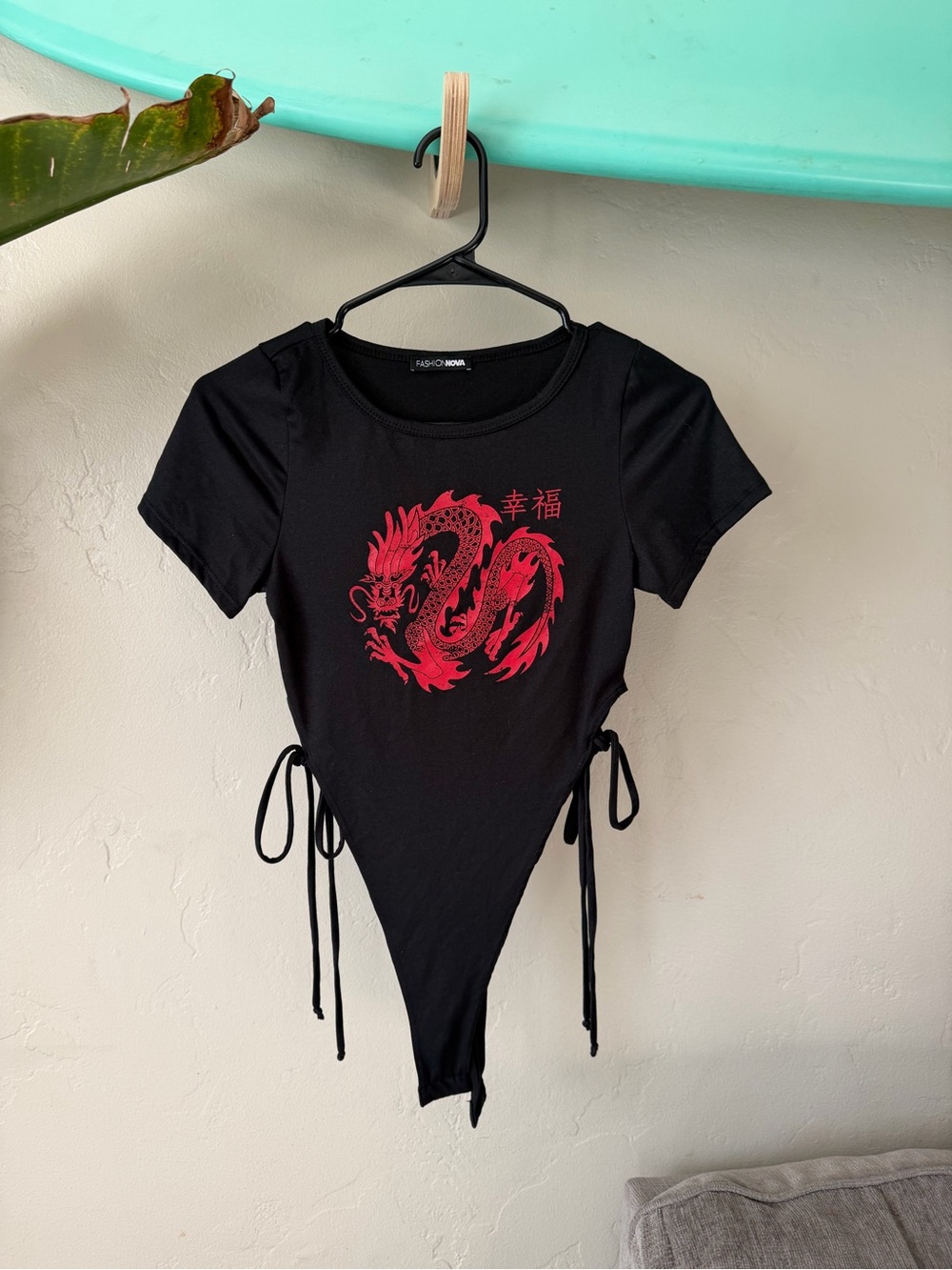 Fantasy Fire Bodysuit - Black Size Small